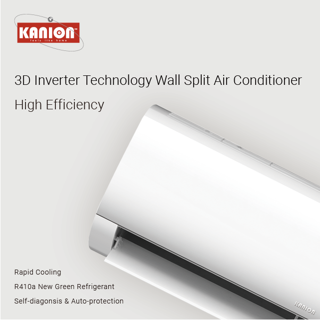 3D Inverter Wall Split Montado Serie Aire acondicionado Enfriamiento solo con refrigerante verde R410a
